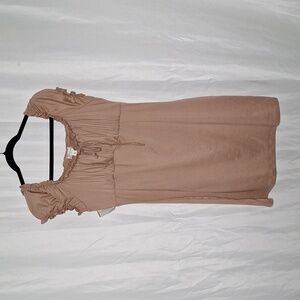 Brand New No Comment Bodycon Dress Size XL Tan Cream Brown